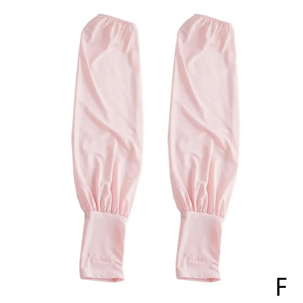 Summer Loose Sunscreen Driving Ice Silk Sleeve Female Long Length UV Protection Arm Arm Glove Sleeves Super Soft Breathable Qme pink