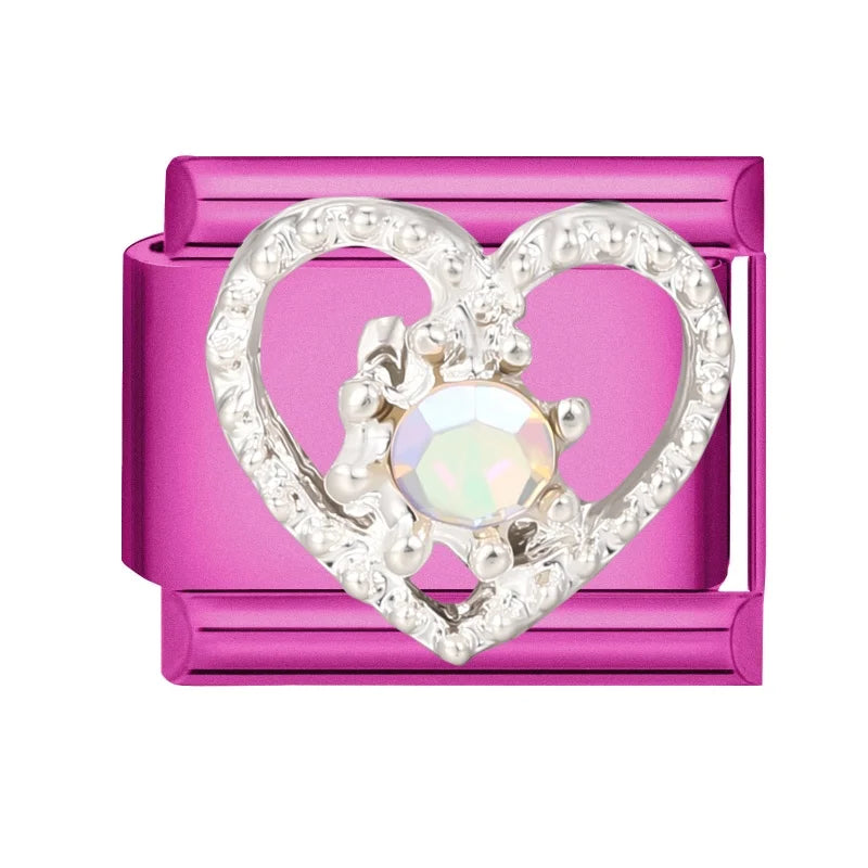 Y2K Rose Series Zircon Flower Butterfly Italian Charm Links Fit