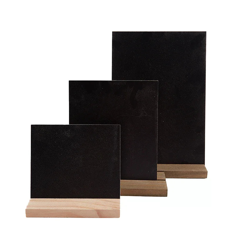 Message Board Display Sign Wooden Base Price Tag Black Chalkboards Qme