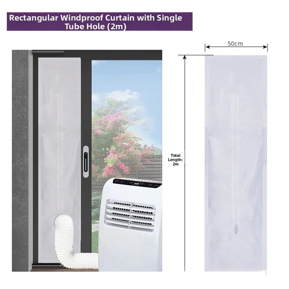 Portable AC Window Seal Kit Sliding Window Vent Cloth For Air Conditioner Hose Insulation Energy Saving Sealing Accessories Qme C Single hole