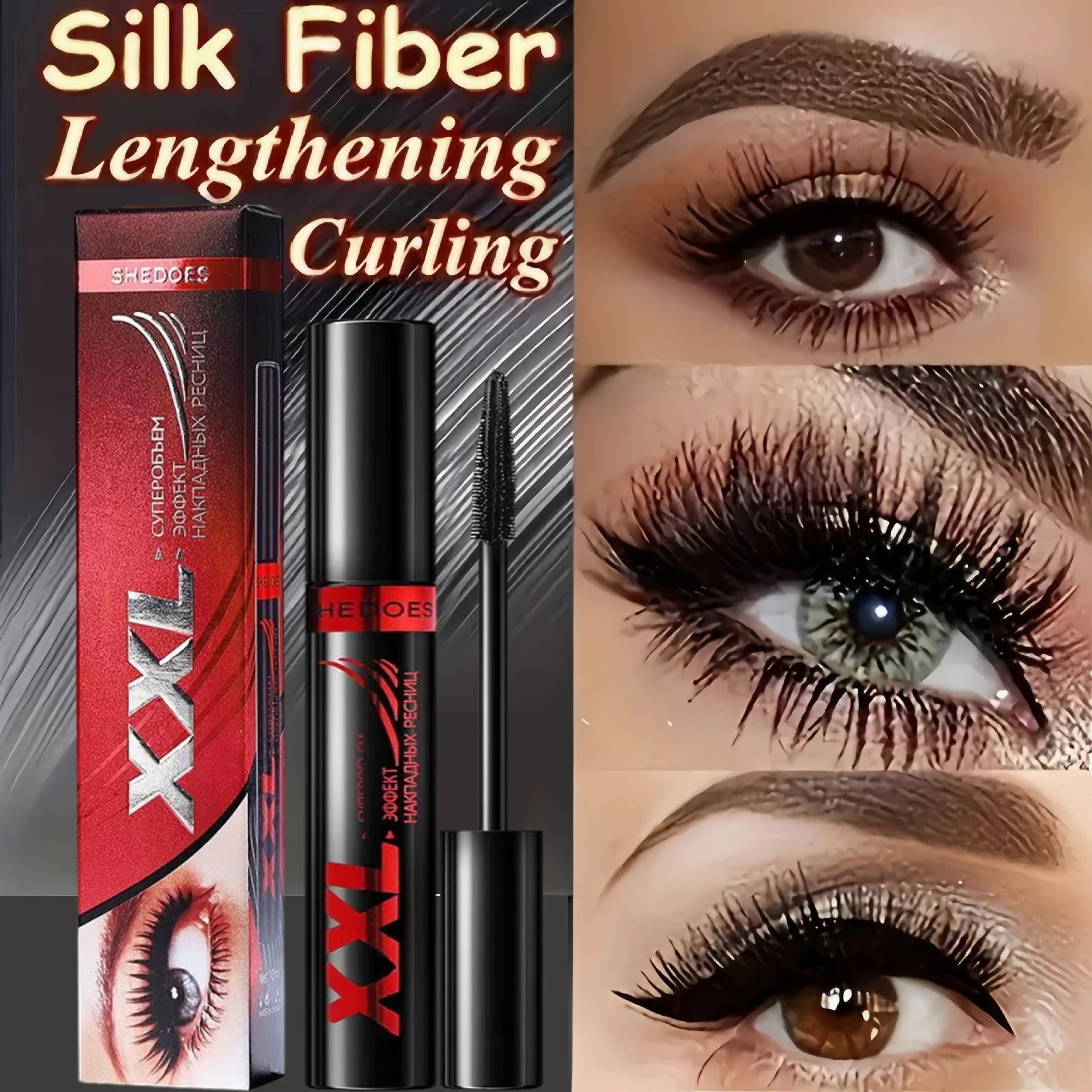 3D Mascara Waterproof Extra Volume Long -lasting Hyper-Curl Lengthening Eyelash Non-smudging Eyelashes Black Mascara Makeup Qme