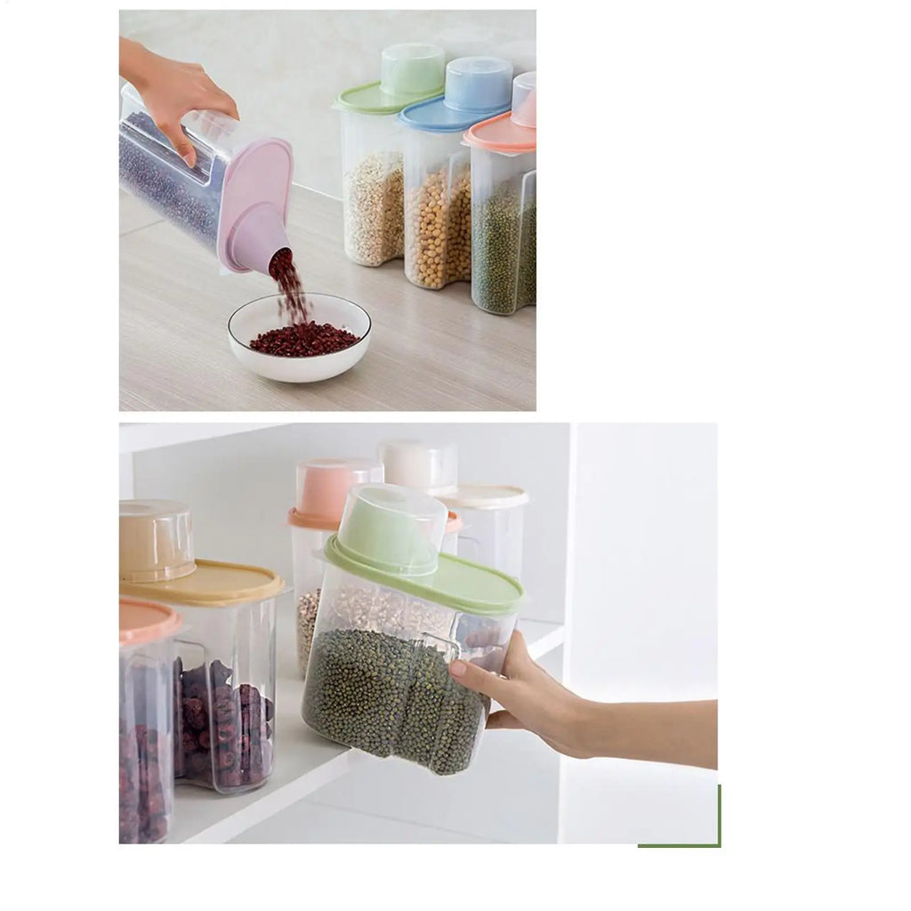 Canisters Sets Kitchen 4 Clear Airtight Supplies Rice Storage Qme