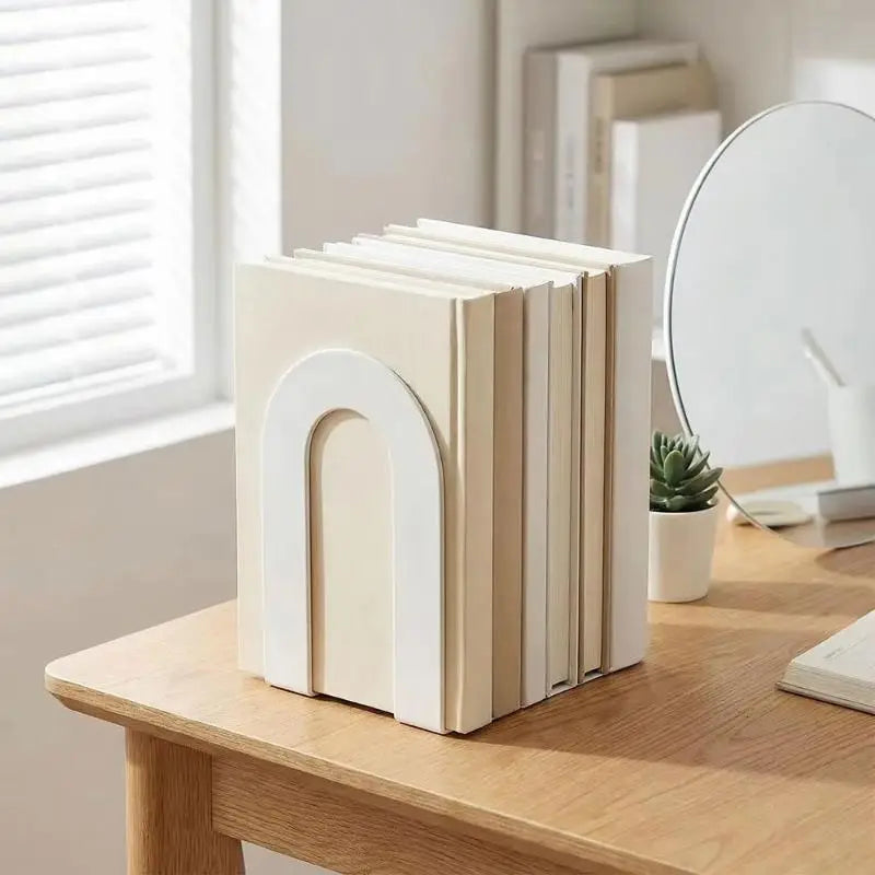 Heavy Duty 1 Pair L-shaped Iron Bookends Space-saving Design Ideal Qme