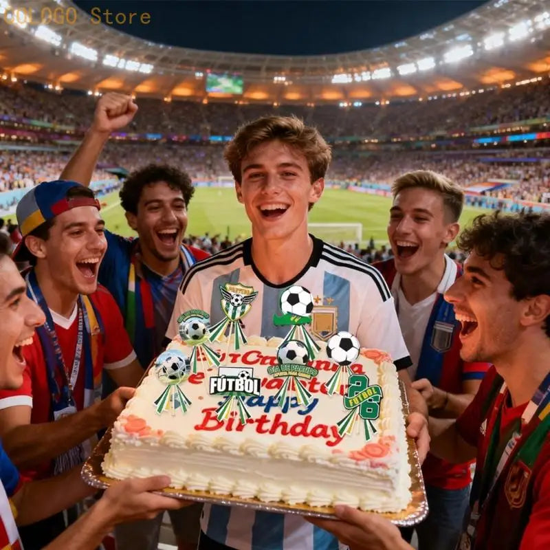 Soccer Theme Cake Toppers World Game Designs Cupcake Picks Decoration Qme