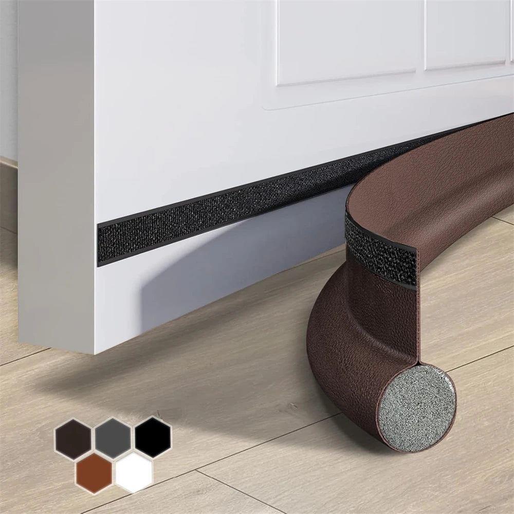 1-4pcs Flexible Door Seal Strip Soundproof Windproof Cuttable Anti-cold Washable Door Gap Weatherstrip Self Adhesive Strip Qme Single coffee 4pcs