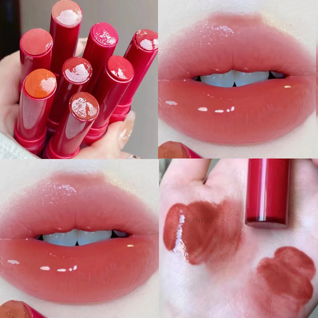 Rose Tea Brown Jelly Lipstick Crystal Tinted Lip Balm 8 Colors Anti-cracking Cherry Peach Lip Gloss Repairing Lip Care Cosmetics Qme