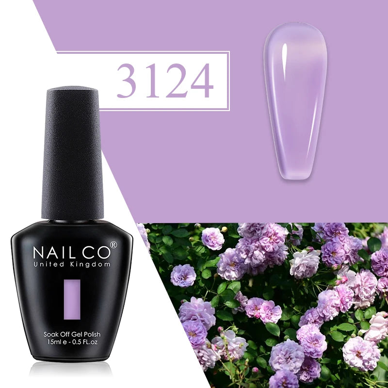 NAILCO Red Gel Nail Polish Wine Purple Semi Permanent Soak Off UV