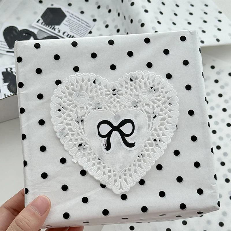 Black Polka Dot Sydney Paper Hand-kneaded Bouquet Flower Wrapping Qme