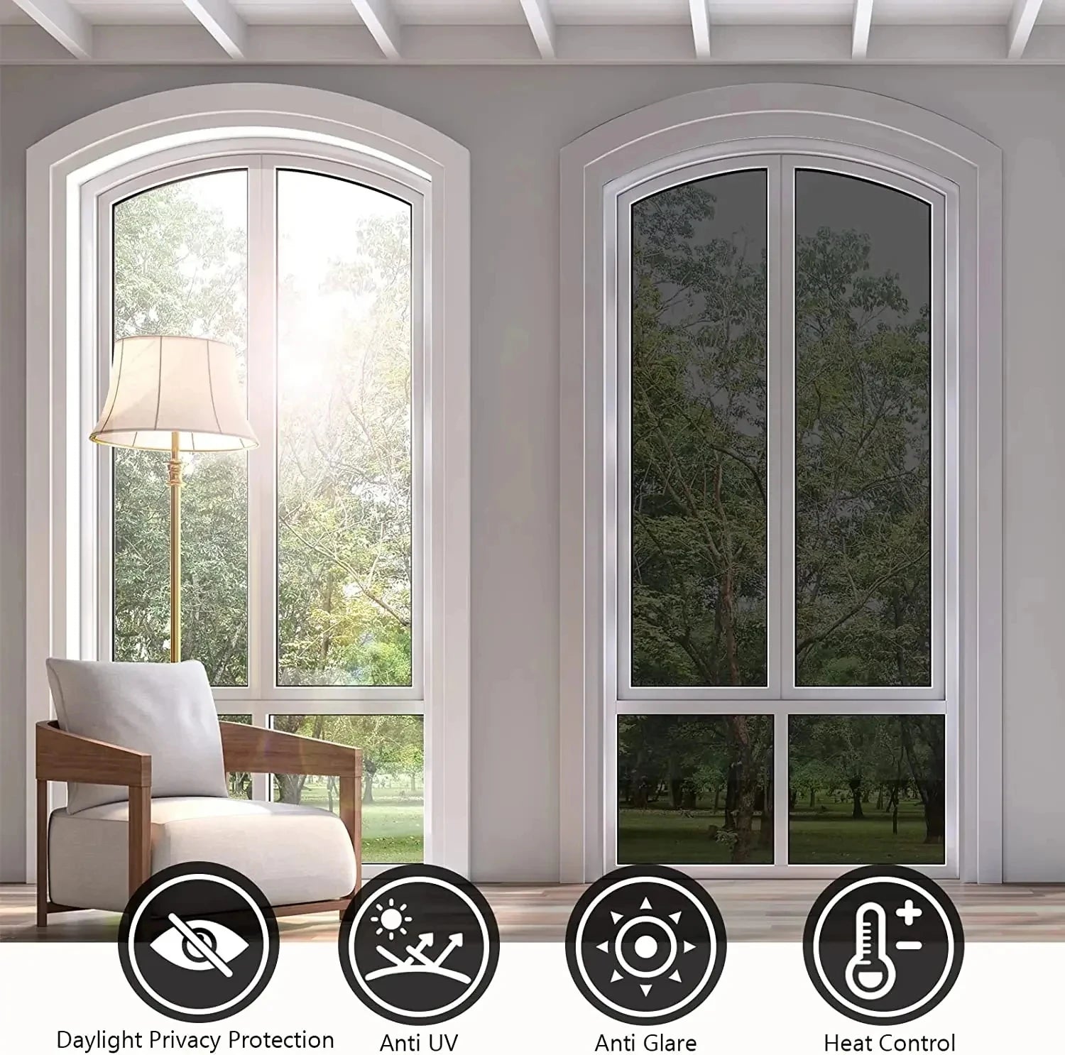 House Window Anti Look Privacy Film Vinyl Mirror Foil Non Adhesive Tint Car Glass Screen Stickers Rolls Heat UV Protection Tools Qme