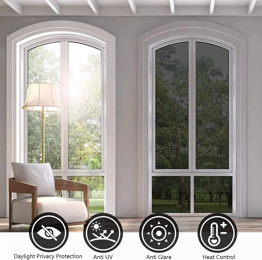 House Window Tint Privacy Film Anti Look Vinyl Mirror Foil Non Adhesive Car Glass Screen Stickers Rolls Heat UV Protection Tools Qme