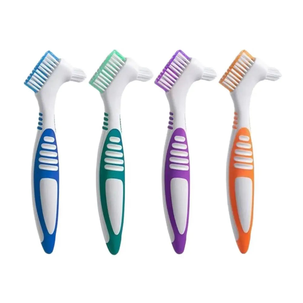 Denture Brush Toothbrush Multi-layered Bristles Anti-slip Handle Qme