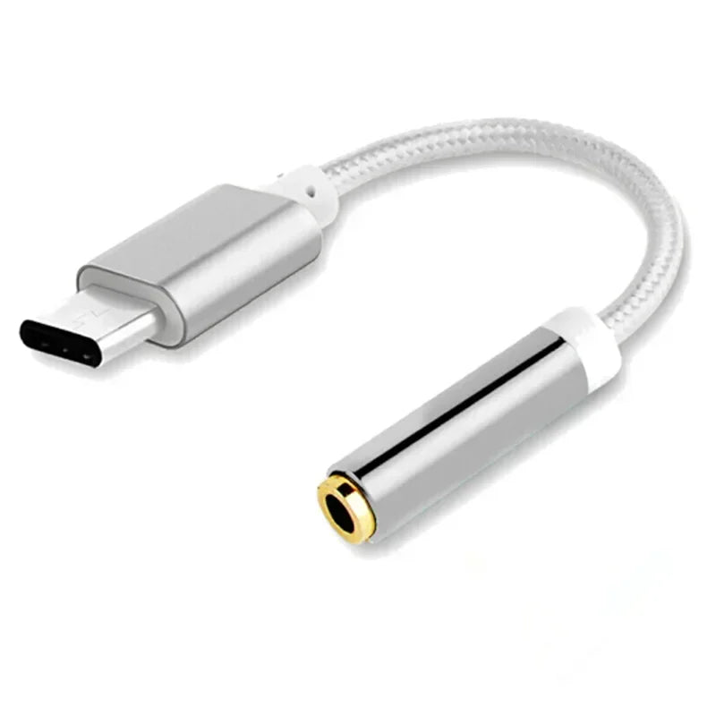 10pcs USB Type C To 3.5mm Audio Jack Adapter for Wired Headphones Connecting Cellphones Type C To Earphones Cable Converter Qme