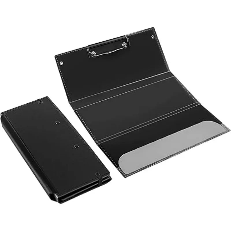 3-Layer Foldable Nursing Clipboard Pocket Pen Holder Elastic Band Qme Black 1Pc