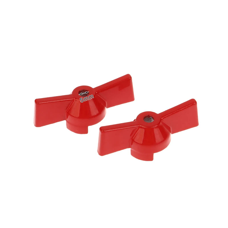 2Pcs Aluminum Handle Valve Handle Ball Valve Handle Wrench Red Butterfly Handle Accessories Qme 5MM Hole