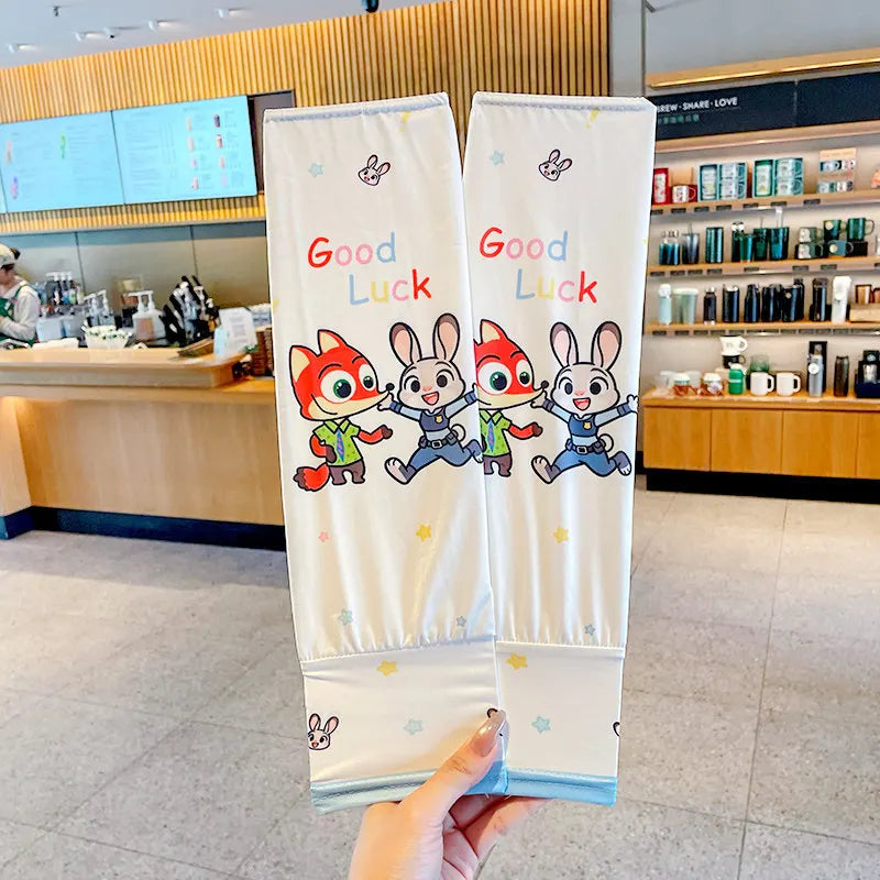 Hello Kitty Kuromi Sun Protection Arm Sleeves—Breathable Cooling Arm Sleeves for Students—UV-Protective Cooling Silk Arm Sleeves Qme 3