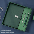 Deluxe PU Leather Corporate Includes Notebook Stylus Pen Refill Qme Green