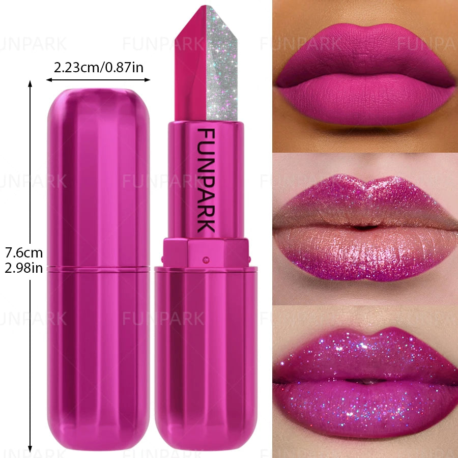 Sexy Glitter Two-tone Lipstick Matte Lipsticks Cosmetics Easy Use Lip Qme 201