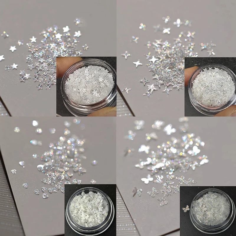 Holographic Lights Fantasy Nail Art Sequins Glitter Girls DIY Glamour Qme