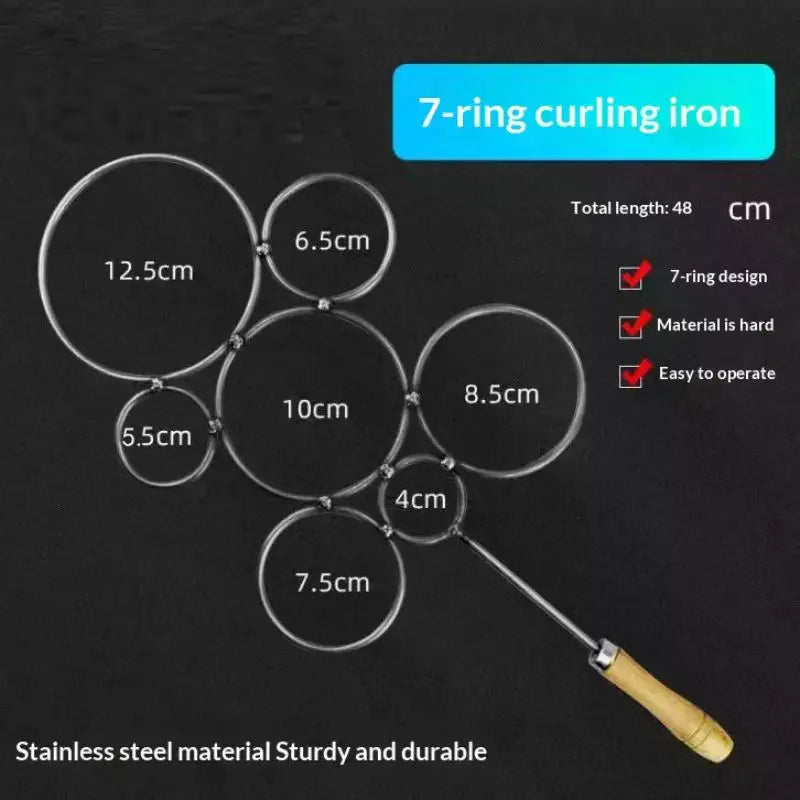 Iron Ring Scalding Bottle Cutter Vases Bottle Remake Tool Round 7 Ring Design Hand And Anti-Scald And Anti Rust With Wooden Hand Qme