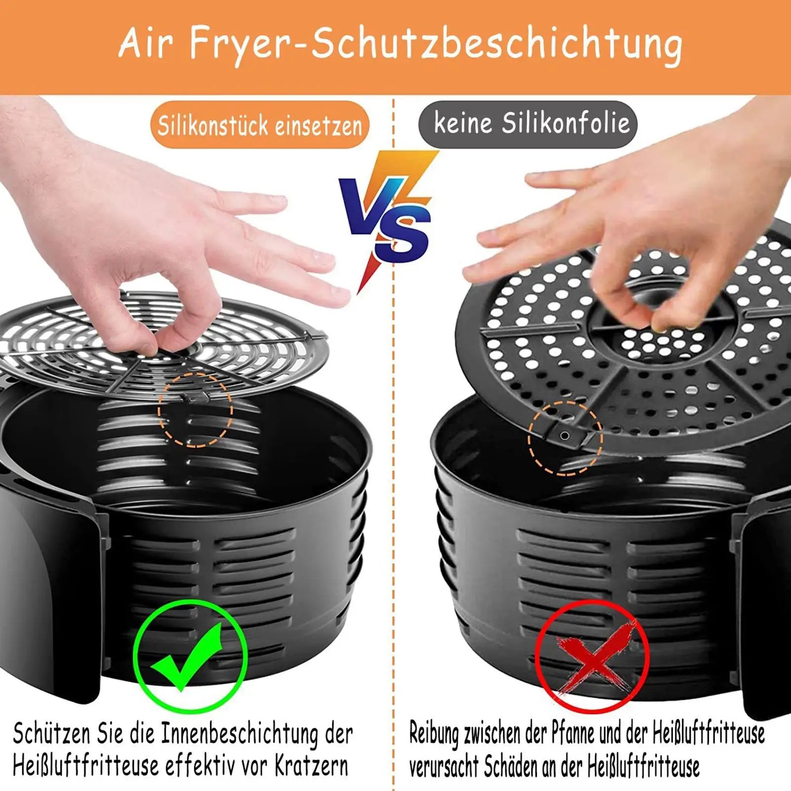 Air Fryer Rubber Bumpers 10pcs Protective Feet Covers Tabs Tips for Air Fryer Basket Heat Resistant Anti-Scratch Reusable Qme