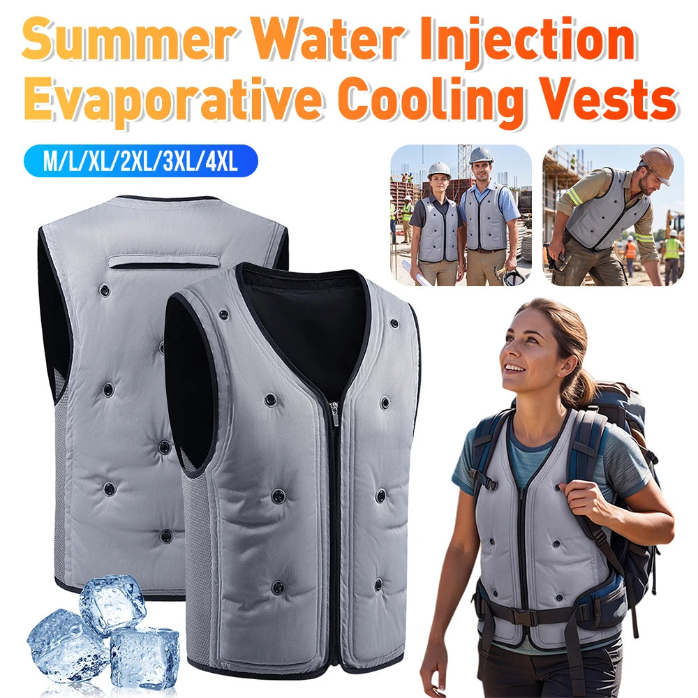 Summer Evaporative Cooling Vest Reusable Water-Cooled Sunscreen Vests Evaporative Ice Pack Jacket for Construction Site Workers Qme