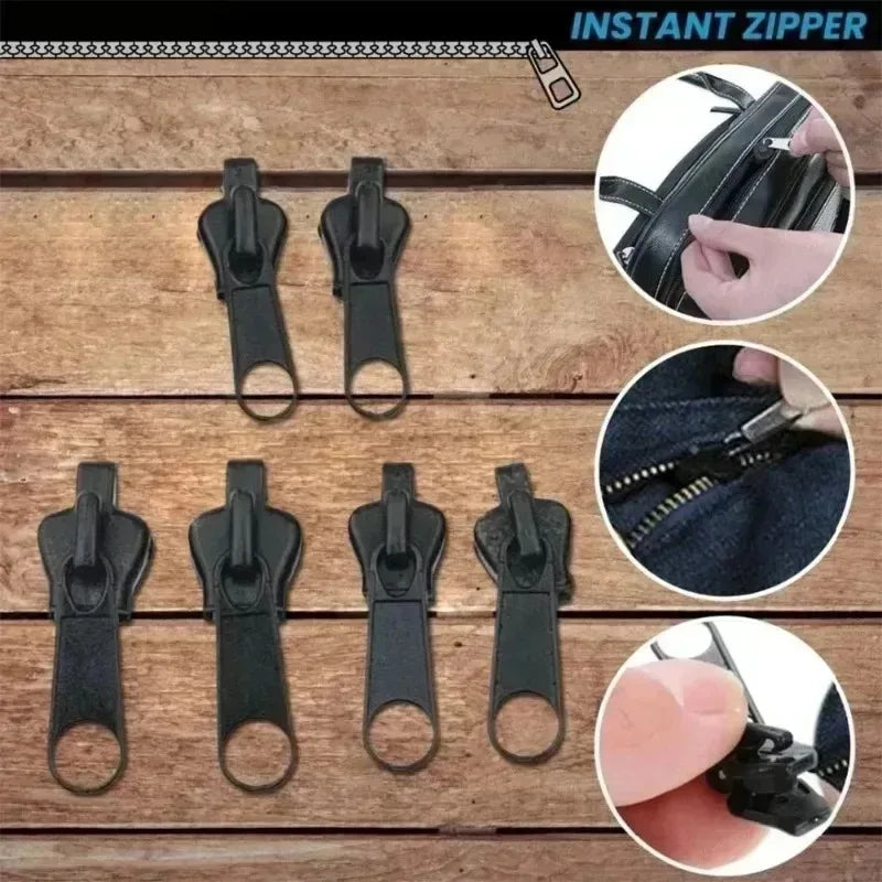 24pcs Black Instant Zipper Universal Instant Fix Zipper Repair Kit Replacement Zip Slider Teeth Rescue New Design for DIY Sewing Qme