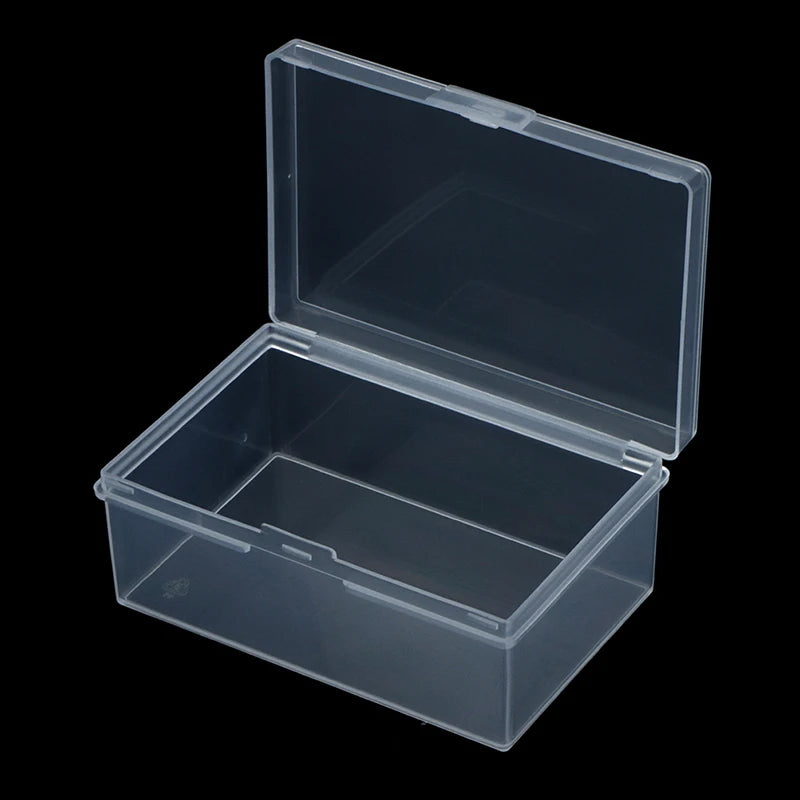 ^1PC Transparent Plastic Box Rectangular Hardware Classification Box With Lid Storage Electronic Parts With Lid Collection Box Qme