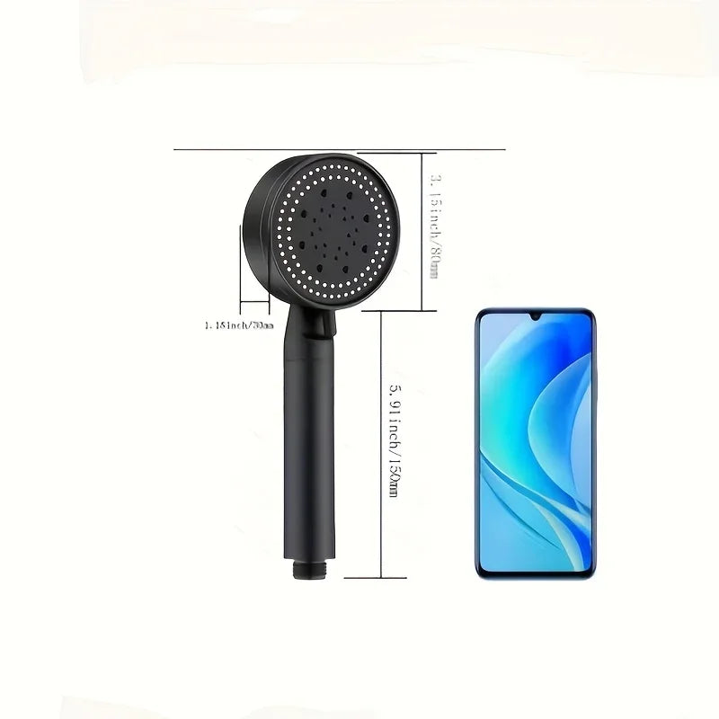 Five-speed shower head, pressure-enhanced shower spray head, household bathroom hot water shower unit, bathtub pressure-fed Qme