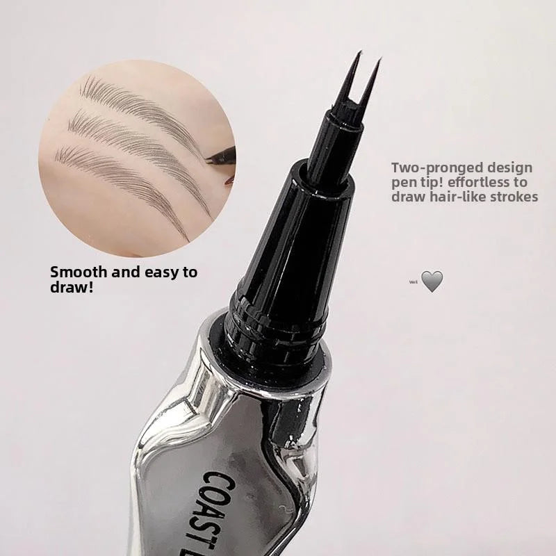 Beginner Friendly 2 Forks Tip Eyebrow Pen COAST BABY Waterproof Long Qme