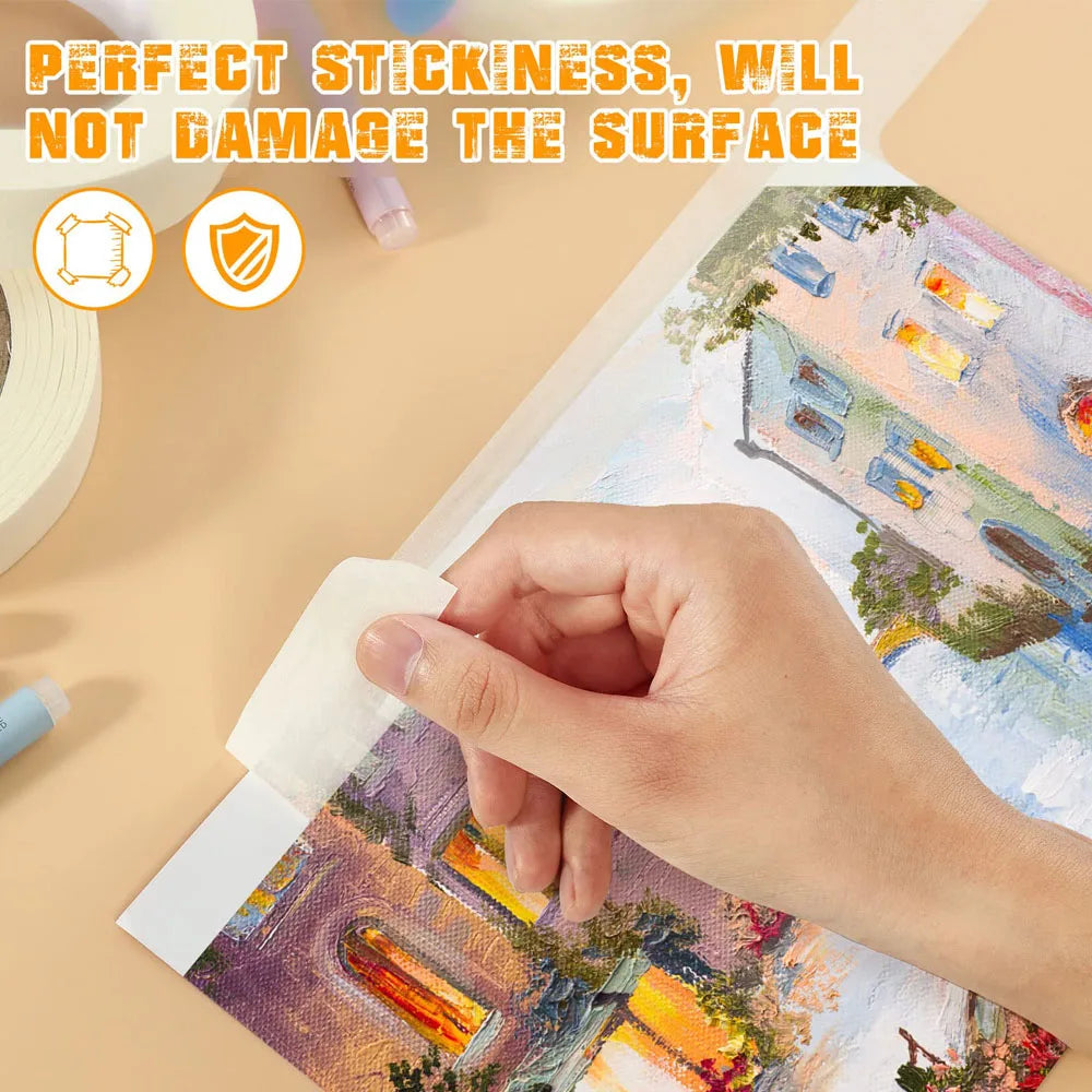 1Pc White Masking Tape Painters Single Side Adhesive Crepe Paper Tape for Oil Painting Sketch Drawing Supplies Qme