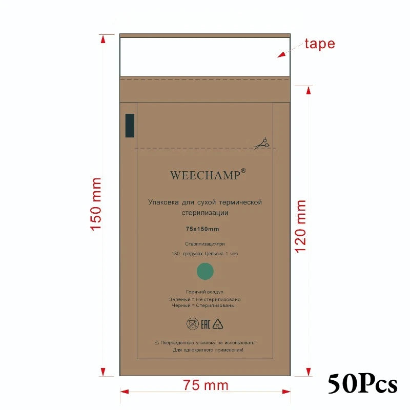 Nail Sterilizer Bags Manicure Kraft Art Clean Tools Sterilization Qme 50pcs 75x150mm