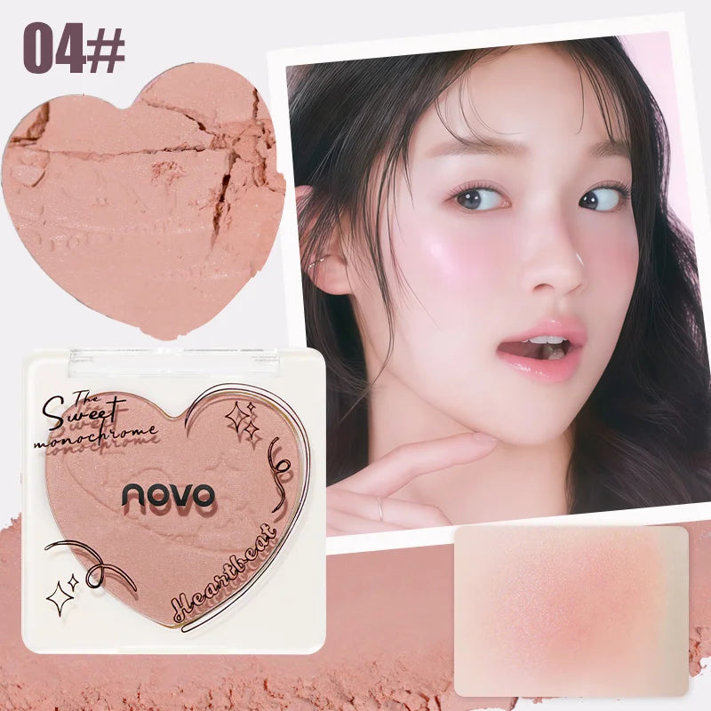 Cheek blush, mixed colors, powder blush, contouring and highlighting the face, sparkling or matte, lightweight, smooth Qme 04