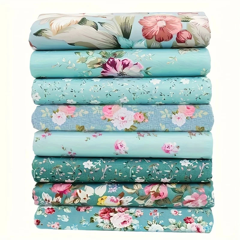 Twill Printed Fabric DIY Handmade Patchwork Fabric Group Pure Cotton Floral Fabric Qme