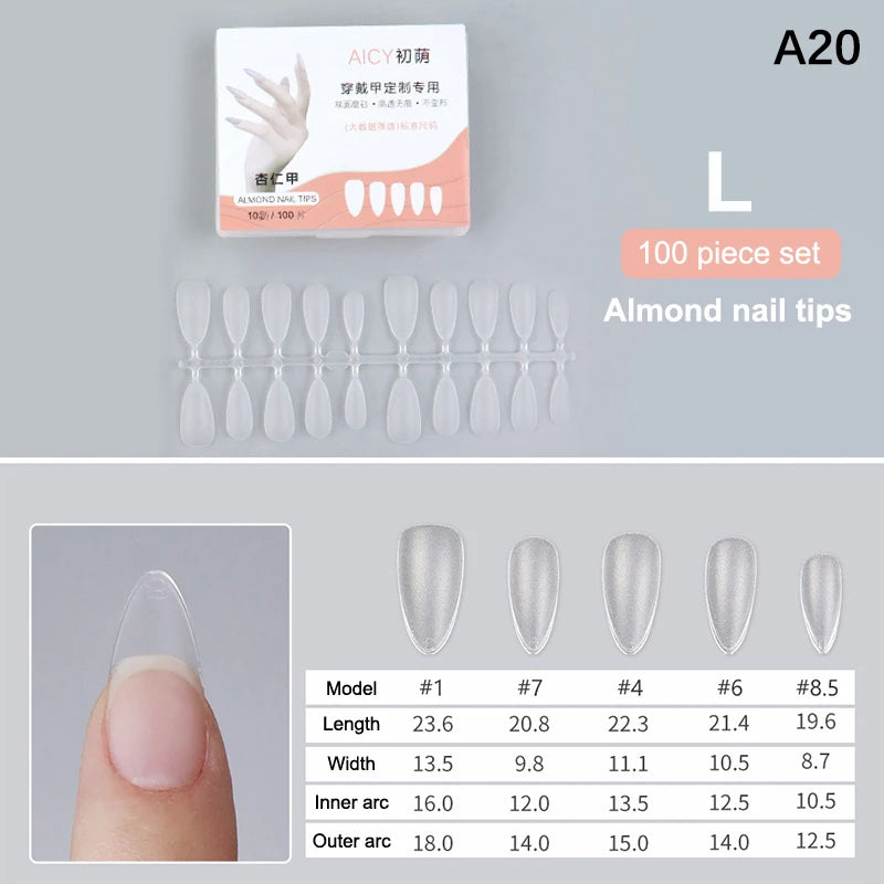 Box Matte Medium Short Press Nails Matt Soft Gel Fake No Polishing