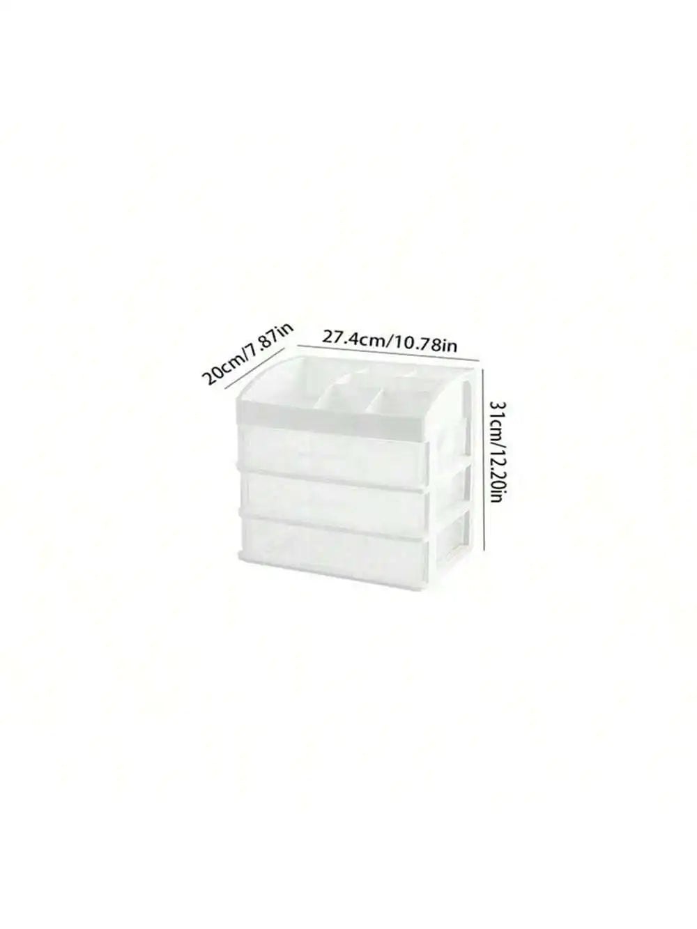Multifunctional Transparent Plastic Desktop Storage Box Dust-proof Qme three floors