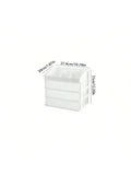 Multifunctional Transparent Plastic Desktop Storage Box Dust-proof Qme three floors