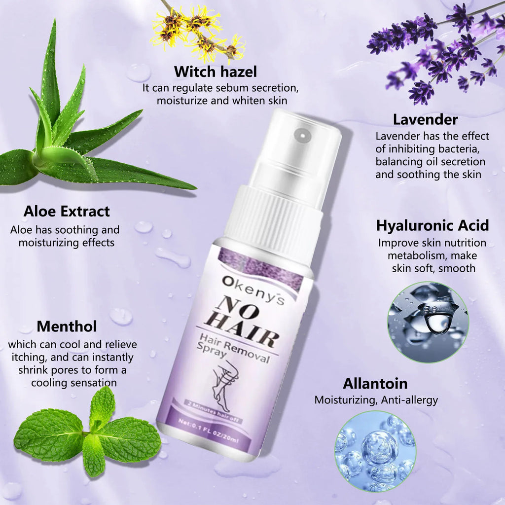 2 Minutes Painless Fast Hair Removal Spray Hair Growth Inhibitor Arm Armpit Leg Permanent Depilatory for Men Women Repair Care Qme