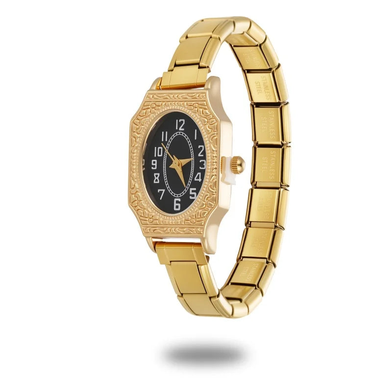 Wholesale Fashion Men Womens DIY 9mm Width Italian Elastic Charm Stainless Classic Oval Watch Bracelet Bangle For Birthday Gifts Qme S 6
