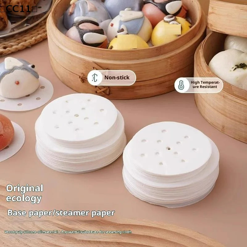 100 Disposable Steaming Paper Baking Silicone Oil Non-stick Steam Qme