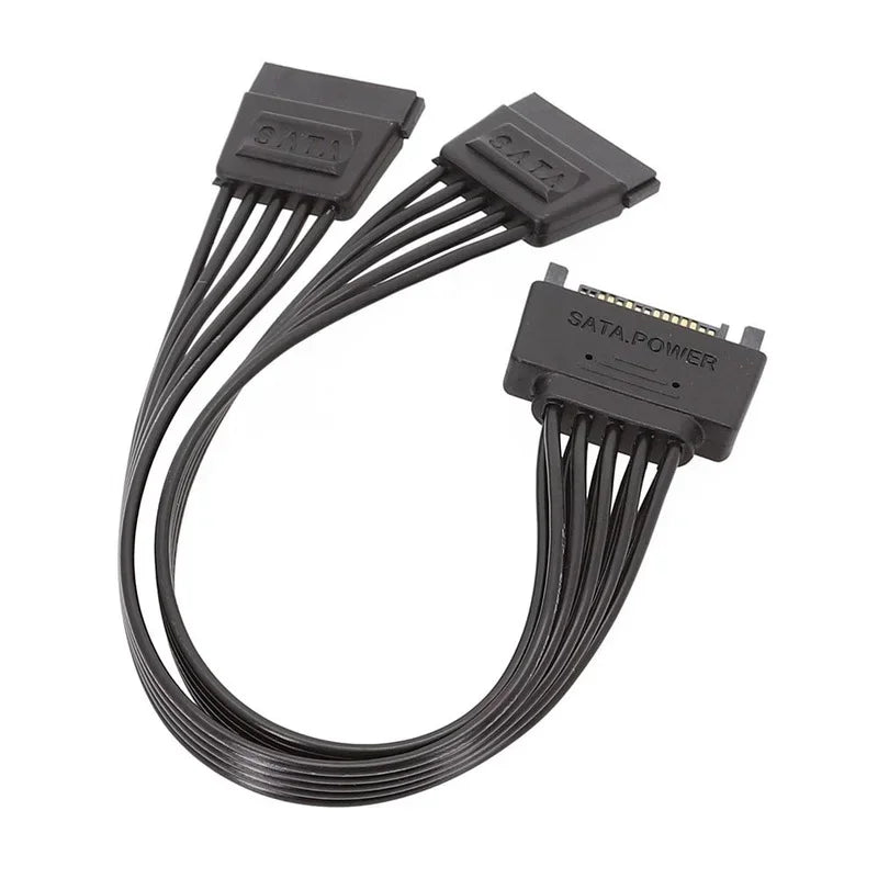 2pcs 15Pin SATA Splitter Adapter Converter Power Supply Cable Cord for 1 To 2/3/4/5 - Port PC Computer Hard Drive 4Pin 18AWG Qme