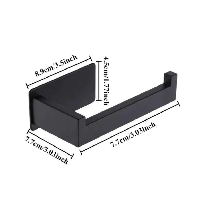Self Adhesive Toilet Paper Holder Stainless Steel No Drill Wall Mount Qme