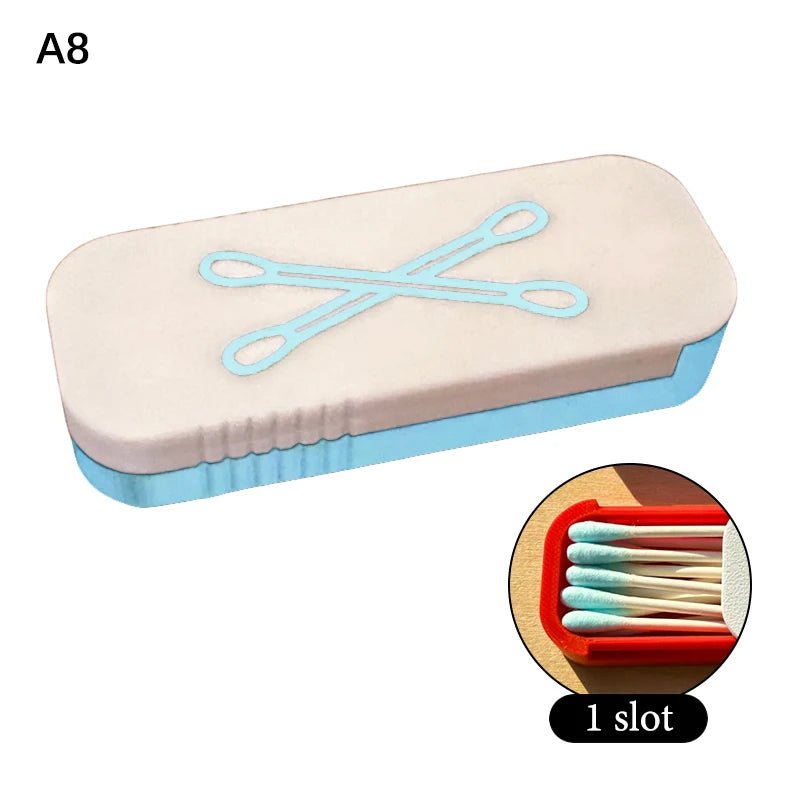 Mini Sliding Cotton Swab Storage Box Portable Case Travel Daily Use Qme A8