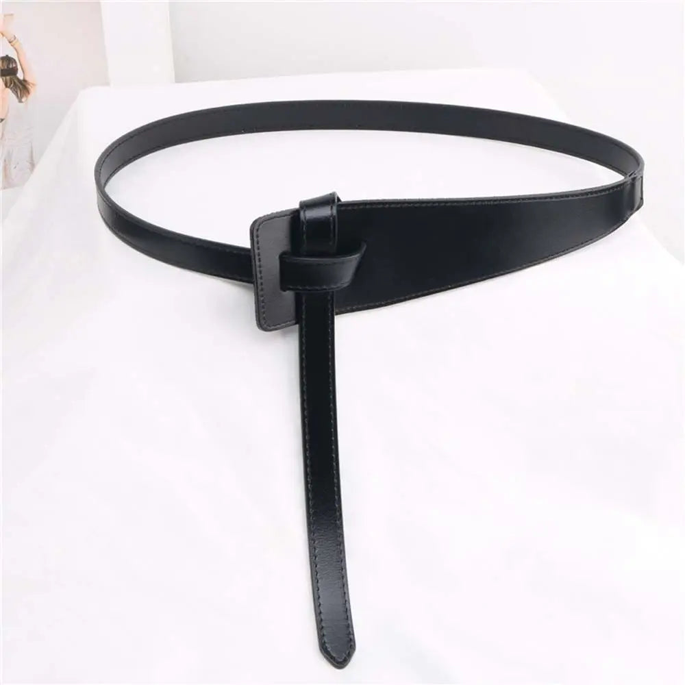 Black Adjustable Clothing Accessories Thin Coat Knotted Corset Belt Qme black 118 cm
