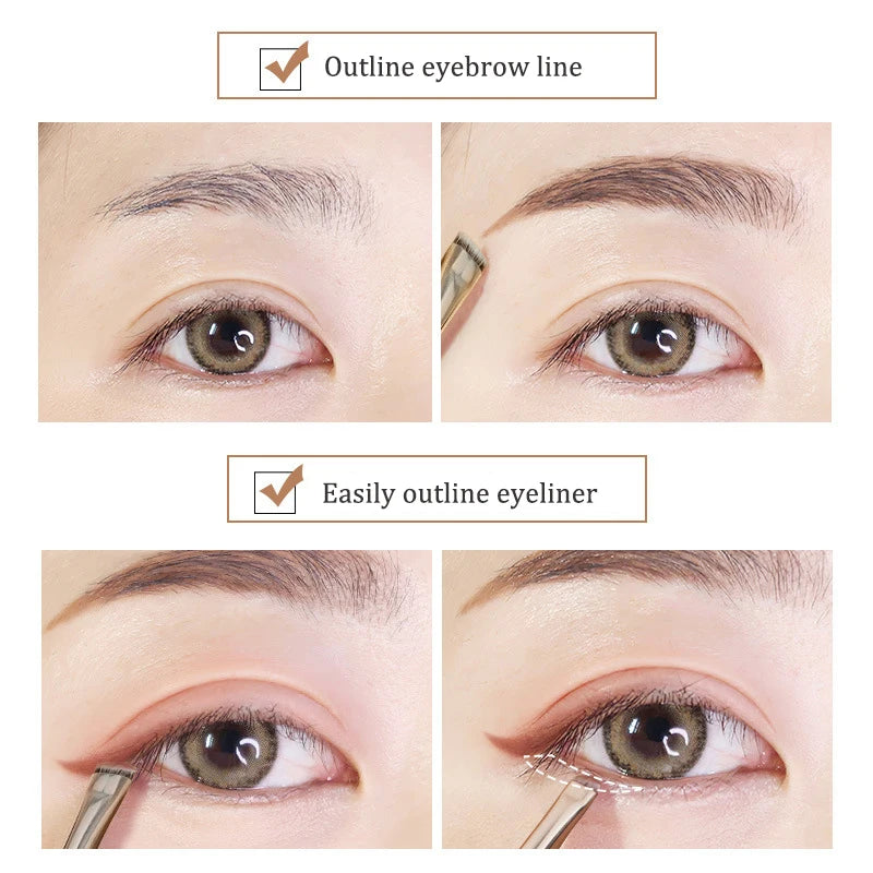 Flat Eyeliner Brush Nylon Hair Blade Fine Eyeliner Eyebrow Line Brush Black Thin Eye Liner Brow Contour Cosmetic Makeup Tools Qme