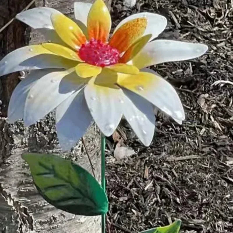 8 Colors Metal Flowers Garden Stakes Patio Stick Indoor Outdoor Crafts Rustproof Metal Iron Yard Art Lawn Decoration Instock Qme