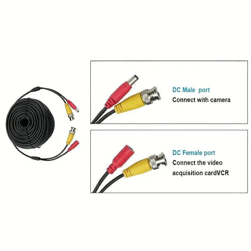 1PCS BNC+DC Extension Cable 4.0mm Diameter Camera Cable AHD Coaxial HD Surveillance Video Power Integrated Ready-to-Use Cable Qme