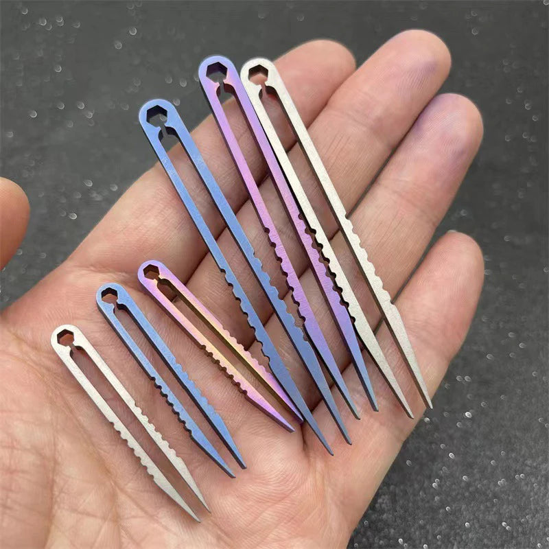 Tweezers Pick Up Clamping Titanium TC4 Clip EDC Multipurpose Gadget Qme