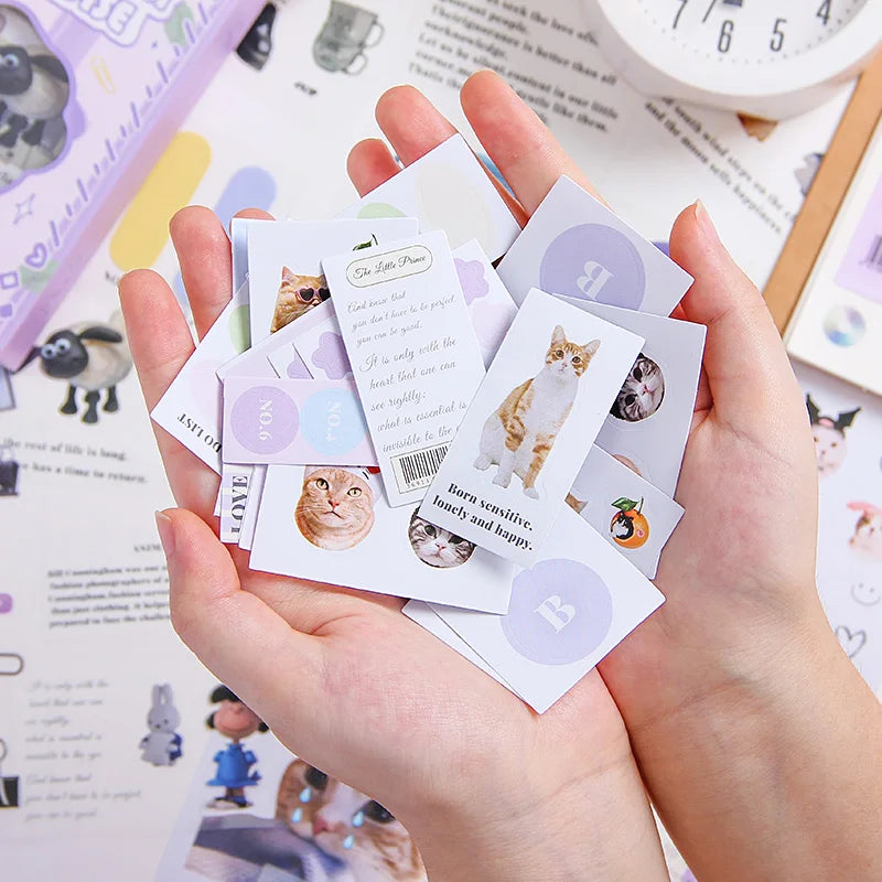 Junk Journal Boxed Stickers Perfect for gift wrapping embellishment, photo album decoration, suitable for phone cases notebooks. Qme