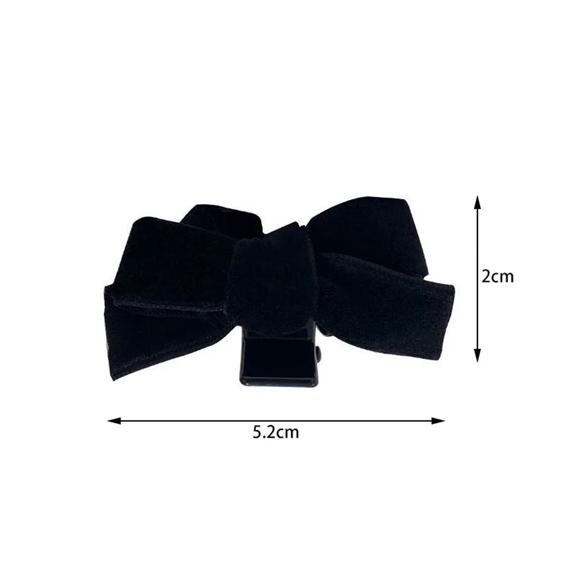 Star Same Black Velvet Bow Trumpet Side Bangs Hairpin Female Summer Qme One Size