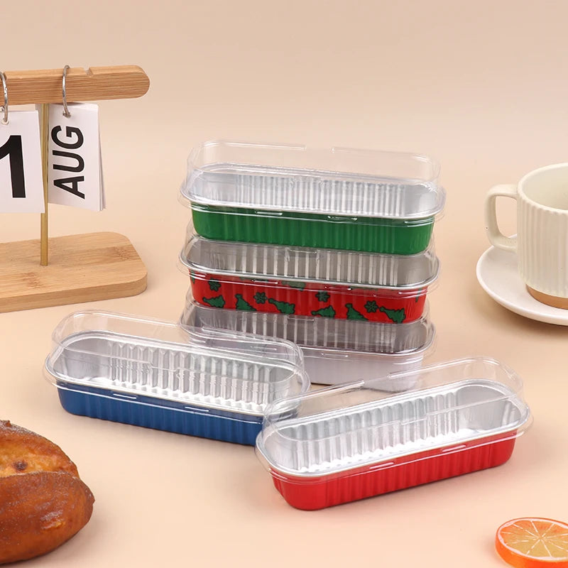 Mini Loaf Baking Pans Lids Rectangle Aluminum Foil Box Cake Pan Qme
